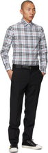 Burberry Blue Poplin Check Logo AppliquÃ© Shirt