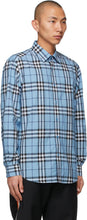 Burberry Blue Poplin Check Shirt