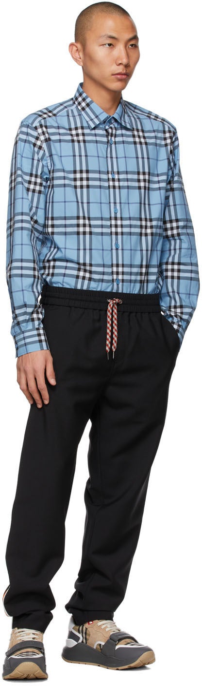 Burberry Blue Poplin Check Shirt