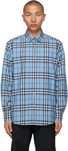 Burberry Blue Poplin Check Shirt - Chemise en popeline bleue burberry bleue - 버버리 블루 포플린 체크 셔츠