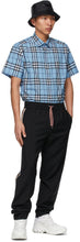 Burberry Blue Poplin Check Short Sleeve Shirt