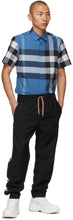 Burberry Blue Stretch Poplin Check Short Sleeve Shirt