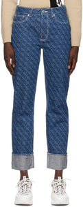 Burberry Blue TB Print Jeans - Jeune d'impression Burberry Blue To - 버버리 블루 TB 인쇄 청바지