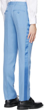 Burberry Blue Wool Tailored Tuxedo Trousers