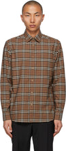 Burberry Brown Poplin Check Shirt - Chemise popeline brune burberry brune - 버버리 브라운 포플린 체크 셔츠
