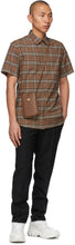 Burberry Brown Poplin Check Short Sleeve Shirt