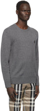 Burberry Grey Cashmere Monogram Motif Sweater