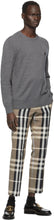 Burberry Grey Cashmere Monogram Motif Sweater