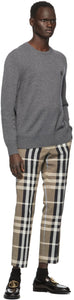 Burberry Grey Cashmere Monogram Motif Sweater