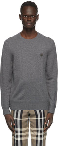 Burberry Grey Cashmere Monogram Motif Sweater - Pull motif monogramme de cachempe de cachempe de burberry gris - 버버리 그레이 캐시미어 모노그램 모티브 스웨터