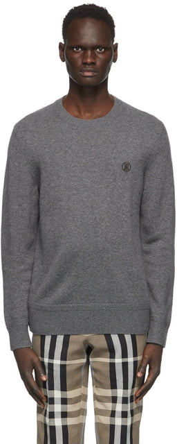 Burberry Grey Cashmere Monogram Motif Sweater - Pull motif monogramme de cachempe de cachempe de burberry gris - 버버리 그레이 캐시미어 모노그램 모티브 스웨터