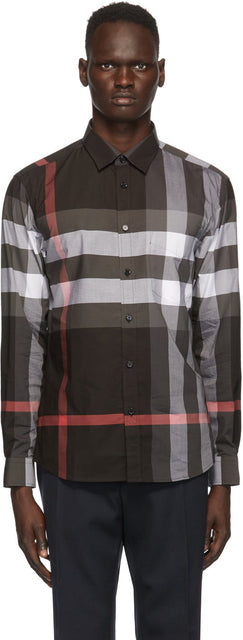 Burberry Grey Check Somerton Shirt - Burberry Grey Check Somerton Shirt - 버버리 그레이 체크 Somerton Shirt.