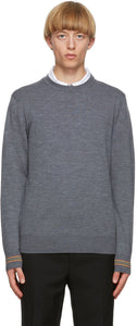 Burberry Grey Merino Icon Stripe Paradise Sweater - Burberry Grey Merino icon Stripe Paradise Pull - 버버리 회색 메리노 아이콘 스트라이프 파라다이스 스웨터