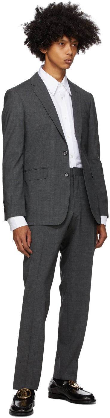 Burberry Grey Wool Slim Suit