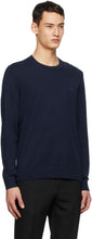 Burberry Navy Cashmere Monogram Motif Sweater