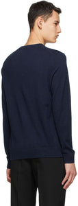 Burberry Navy Cashmere Monogram Motif Sweater