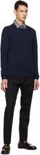 Burberry Navy Cashmere Monogram Motif Sweater