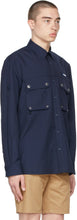 Burberry Navy Logo AppliquÃ© Technical Shirt