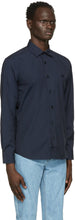 Burberry Navy Monogram Motif Slim Fit Shirt
