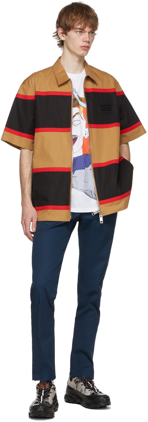 Burberry Navy Shibden Chino Trousers