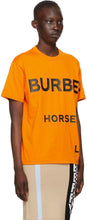Burberry Orange Oversized 'Horseferry' T-Shirt