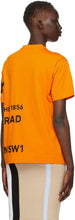 Burberry Orange Oversized 'Horseferry' T-Shirt