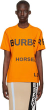 Burberry Orange Oversized 'Horseferry' T-Shirt - T-shirt de cheval surdimensionné de burberry orange surdimensionné - 버버리 오렌지 대형 '마력'티셔츠