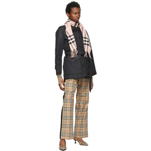 Burberry Pink Cashmere Check Giant Scarf