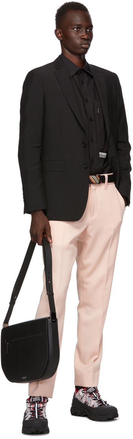 Burberry Pink Check Side Stripe Trousers