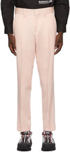 Burberry Pink Check Side Stripe Trousers - Pantalon à rayures côté burberry rose vérifie - 버버리 핑크 체크 사이드 스트라이프 바지