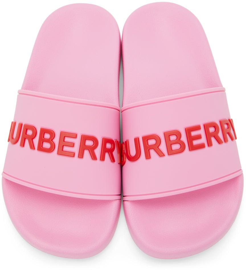 Burberry Pink Furley Slides