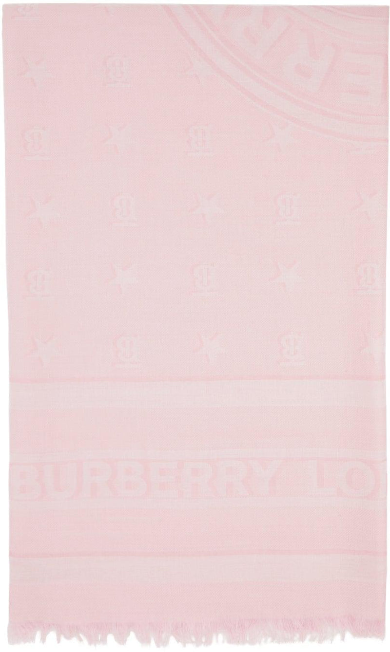 Burberry Pink Silk Monogram Scarf – BlackSkinny