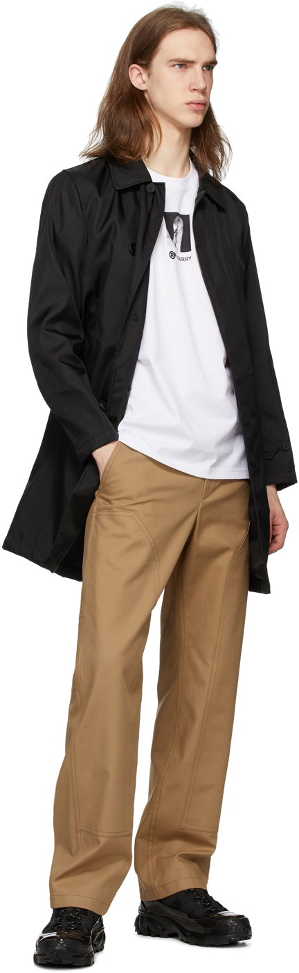 Burberry Tan Cotton Twill Tailored Trousers