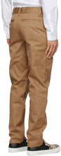 Burberry Tan Dover Logo Plaque Trousers