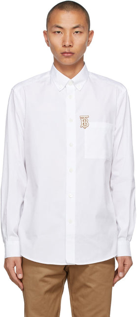 Burberry White Caddington Shirt - Chemise Burberry White Caddington - 버버리 화이트 캐디 톤 셔츠