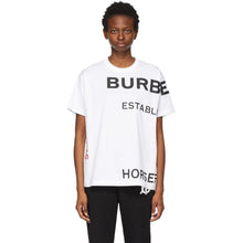 Burberry White 'Horseferry' Carrick T-Shirt - T-shirt T-shirt Carrick Burberry White 'Horse' Carrick - 버버리 화이트 '마력'Carrick T 셔츠