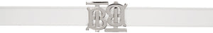 Burberry White Leather Double Monogram Belt - Ceinture double monogramme en cuir blanc burberry - 버버리 화이트 가죽 더블 모노그램 벨트