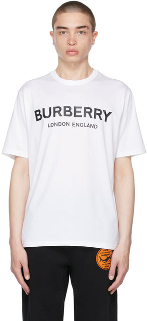 Burberry White Logo T-Shirt - T-shirt Burberry White Logo - 버버리 화이트 로고 티셔츠