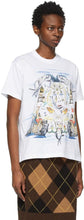 Burberry White Marine Sketch Oversized T-Shirt