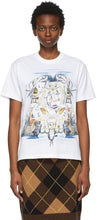 Burberry White Marine Sketch Oversized T-Shirt - T-shirt surdimensionné de croquis marin blanc burberry - 버버리 화이트 해양 스케치 대형 티셔츠