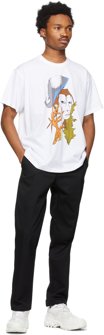 Burberry White Marine Sketch T-Shirt