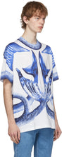 Burberry White Oversized Mermaid Tail Print T-Shirt