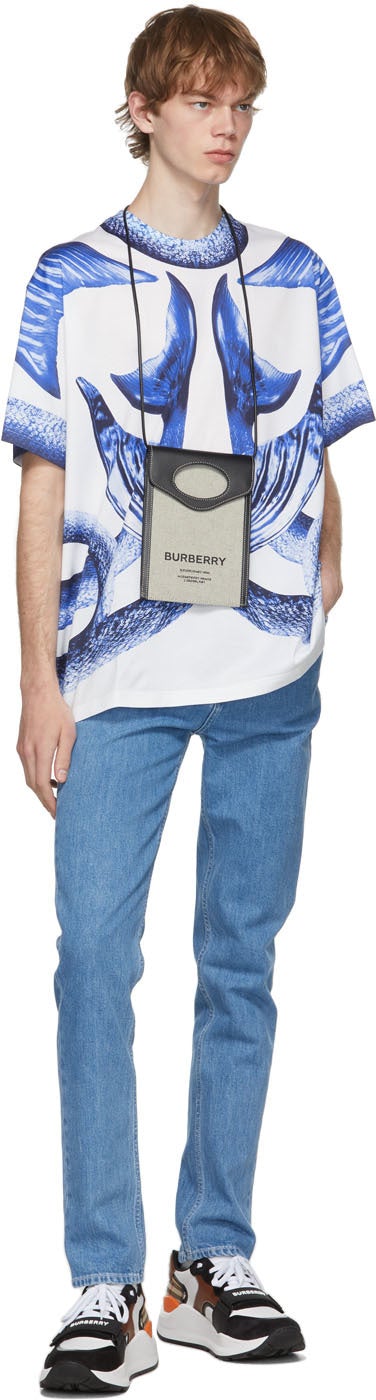 Burberry White Oversized Mermaid Tail Print T-Shirt