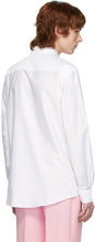 Burberry White Poplin Lace Detail Shirt