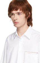 Burberry White Poplin Lace Detail Shirt