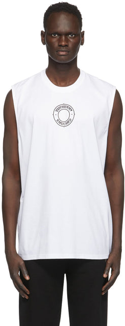 Burberry White Raised Print T-Shirt - T-shirt imprimé surélevé blanc burberry - 버버리 화이트 제기 인쇄 티셔츠