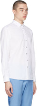 Burberry White Slim-Fit Logo Detail Shirt
