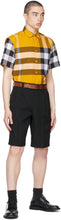 Burberry Yellow Check Stretch Poplin Short Sleeve Shirt