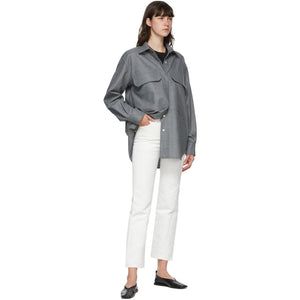 Bureau De Stil White Straight Jeans - Bureau de Stil White Droit Jeans - Bureau de Stil 흰색 스트레이트 청바지