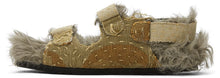 By Walid Beige Shearling Felix Sandals